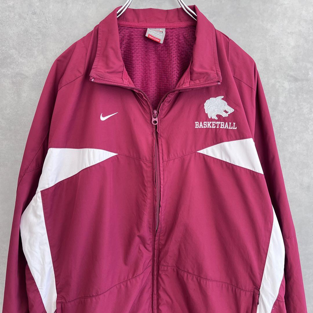 90s NIKE ナイキ ナイロンジャケット Lサイズ バーガンディ