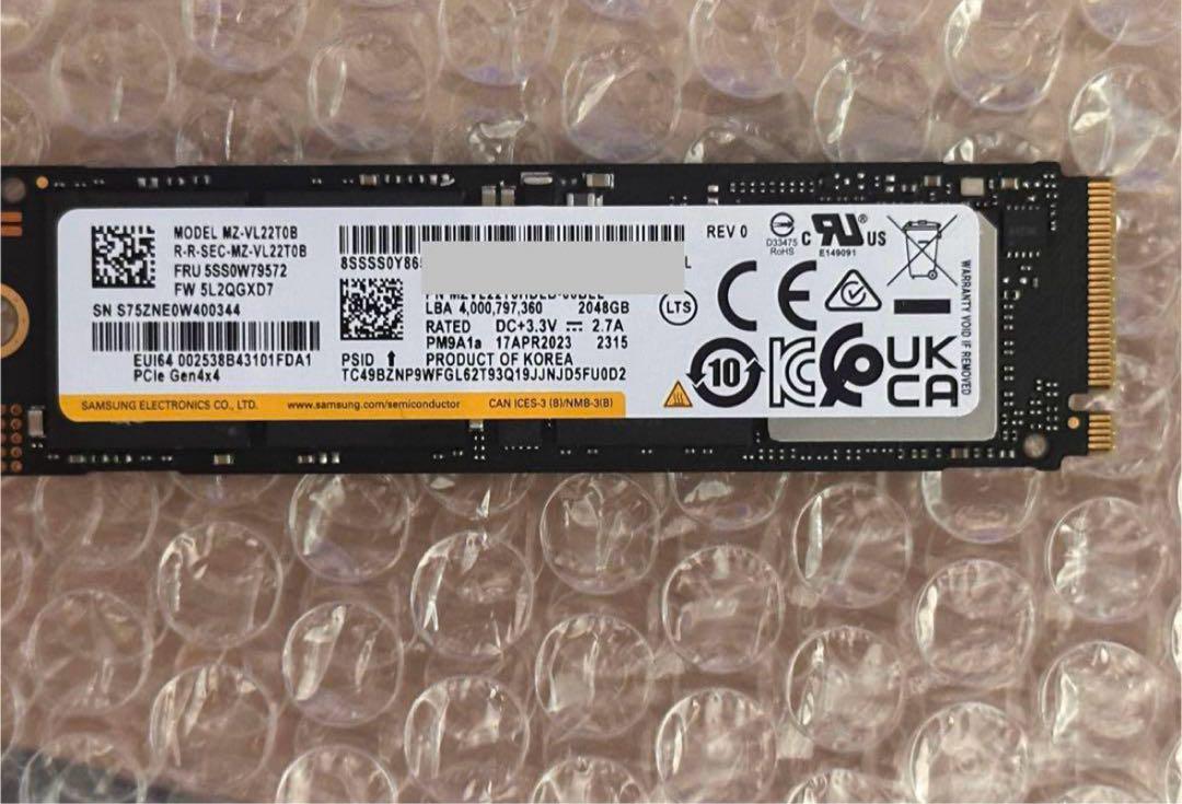 Samsung 2TB NVMe SSD MZVL22T0HDBL-00BLL