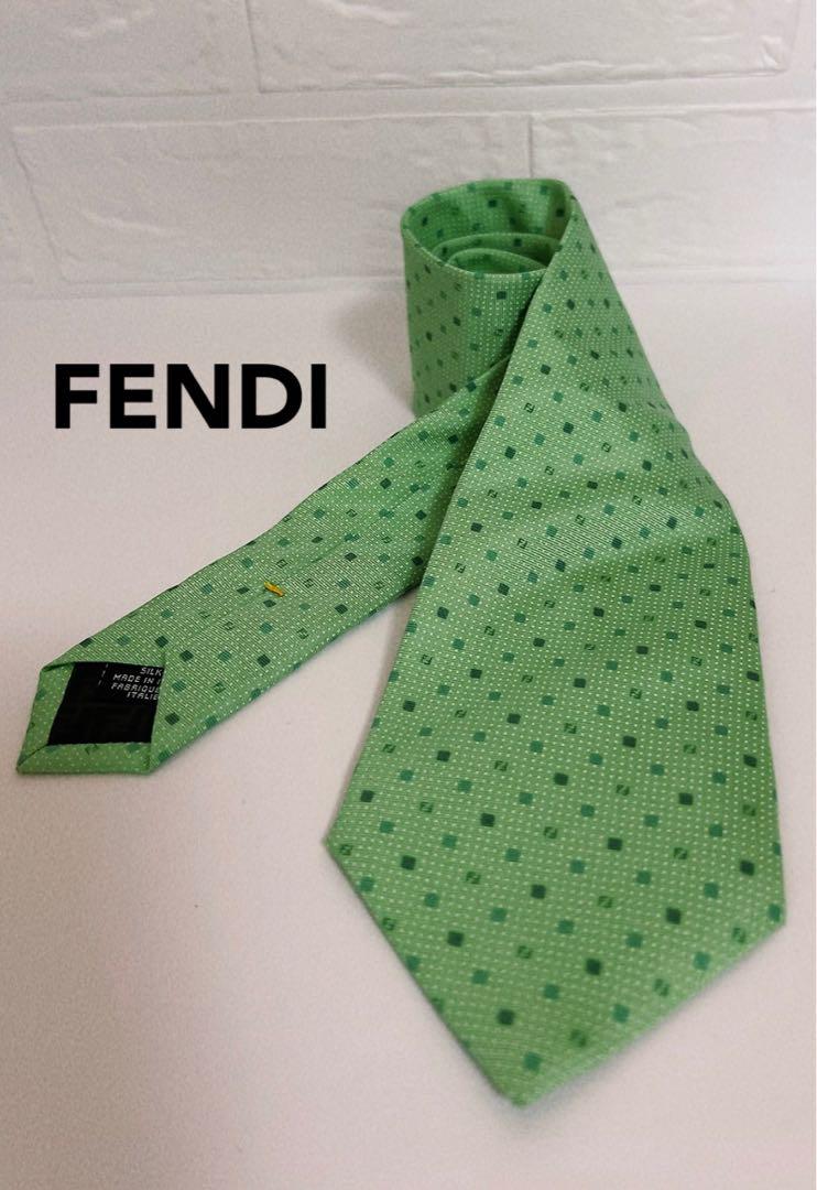 フェンディ　FENDI ネクタイ　グリーン系　FFマーク