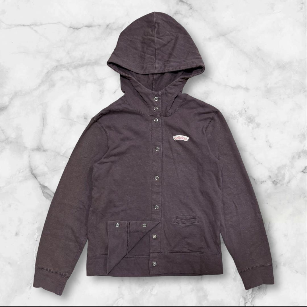 00s adidas フルスナップボタン フーディ ジップパーカー
