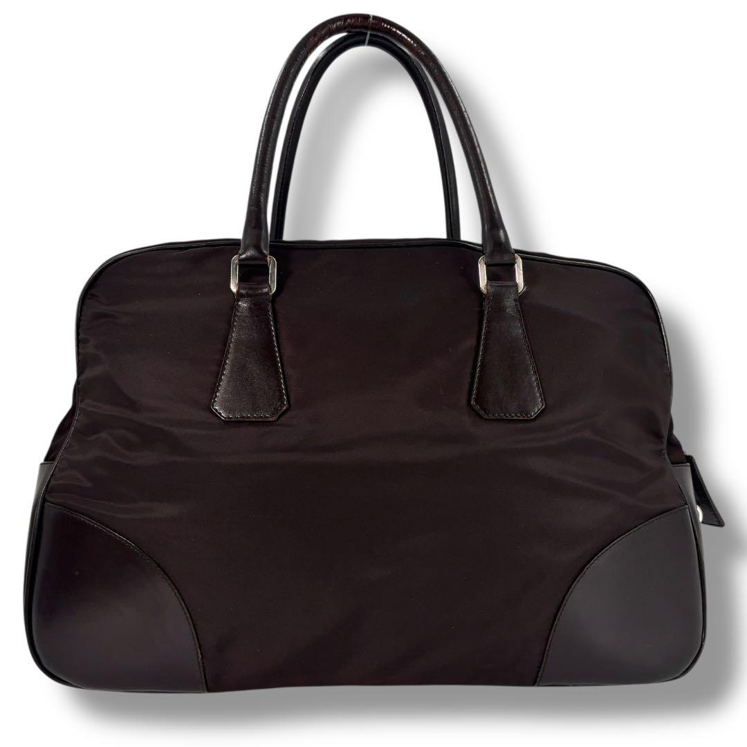 【美品】PRADA プラダ ボストンバッグ トート NERO　鍵　三角プレート