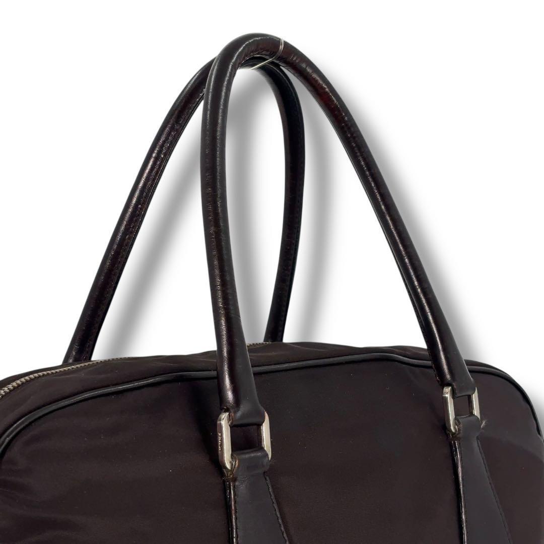【美品】PRADA プラダ ボストンバッグ トート NERO　鍵　三角プレート
