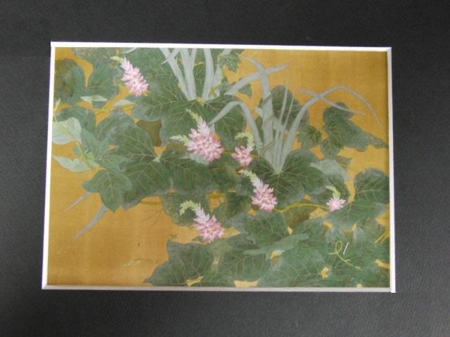 霜鳥忍、【草の秋】、希少な額装用画集より、状態良好、新品額装