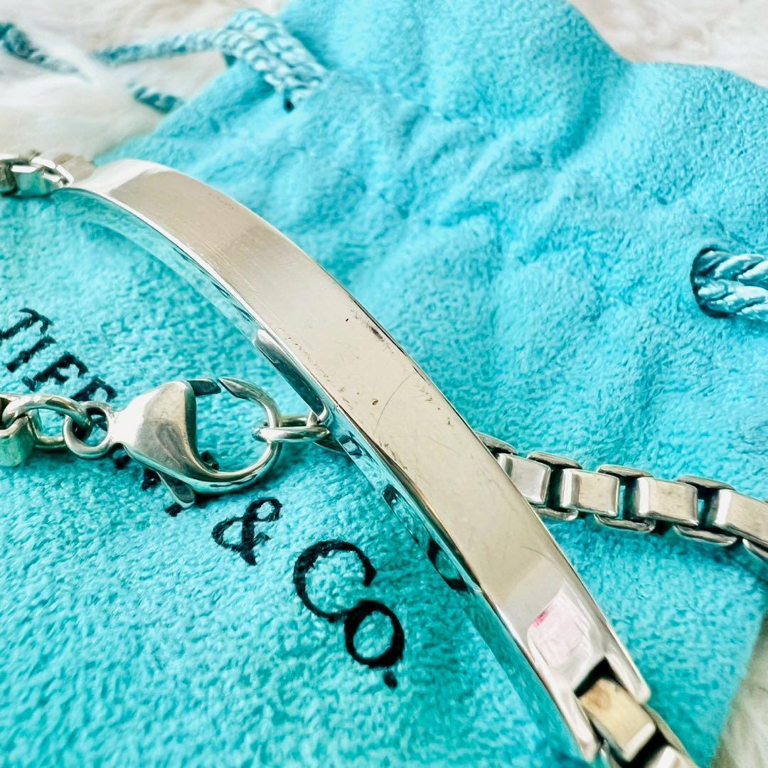 美品✨ティファニー　ブレスレット　ベネチアンリンク　プレート　シルバー925