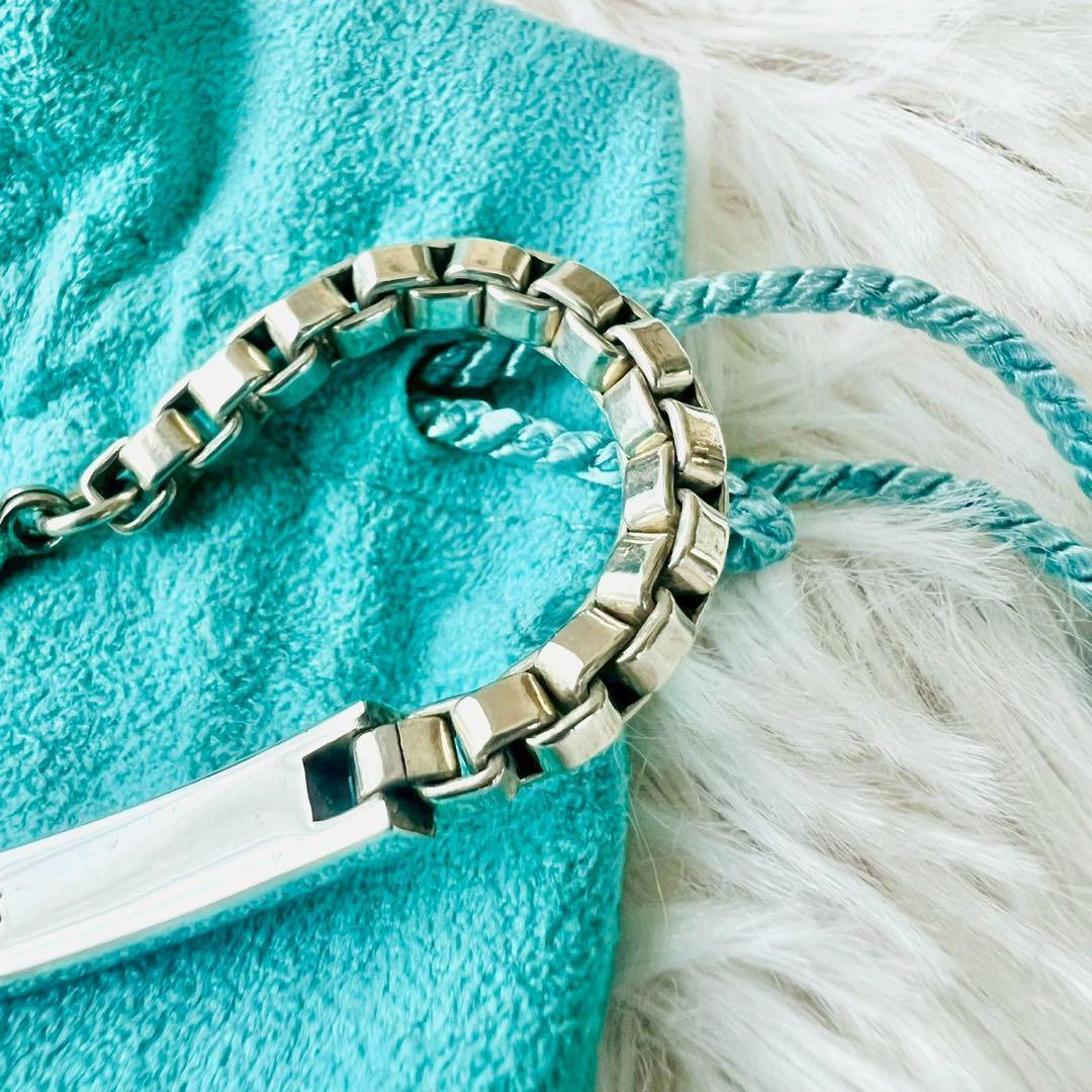 美品✨ティファニー　ブレスレット　ベネチアンリンク　プレート　シルバー925
