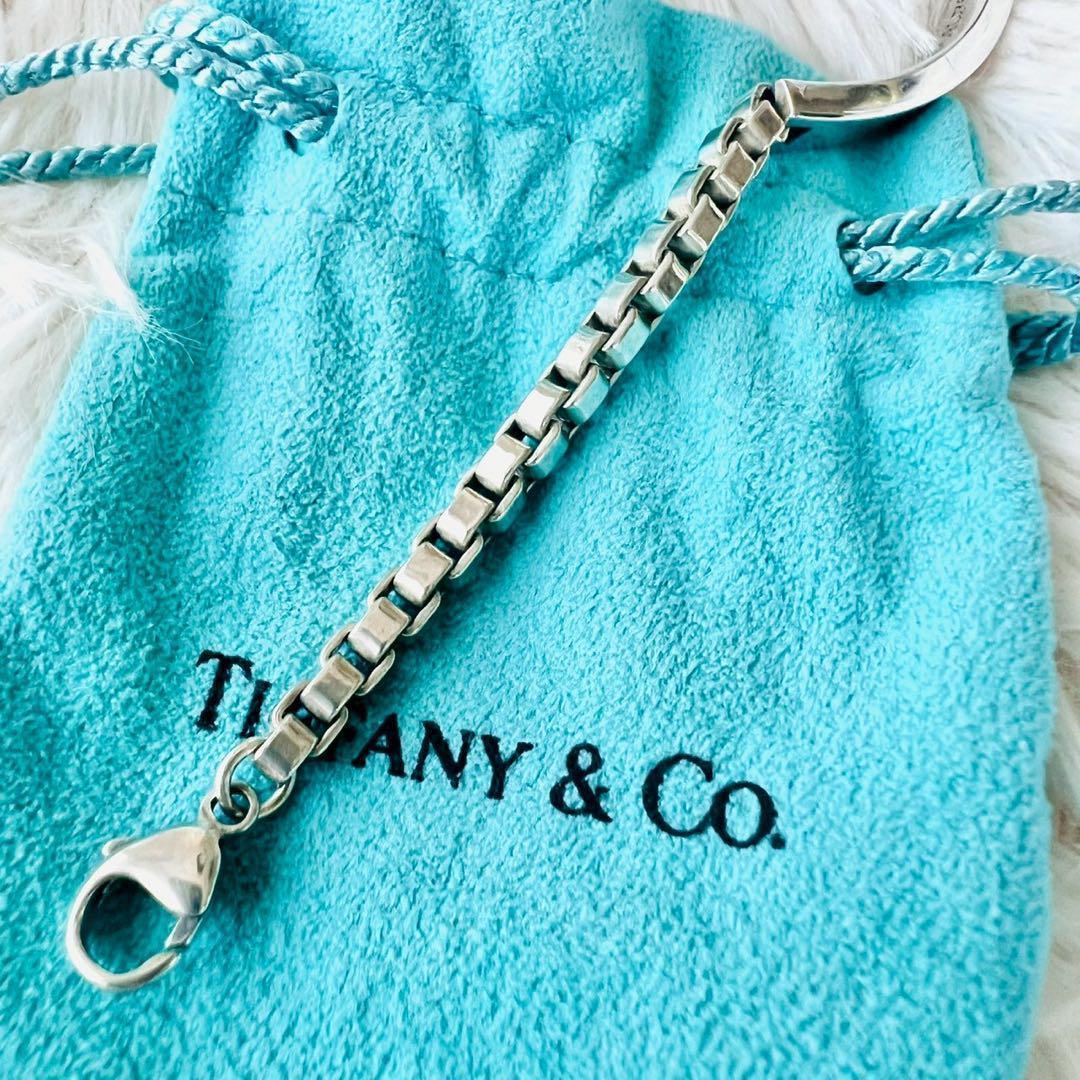 美品✨ティファニー　ブレスレット　ベネチアンリンク　プレート　シルバー925