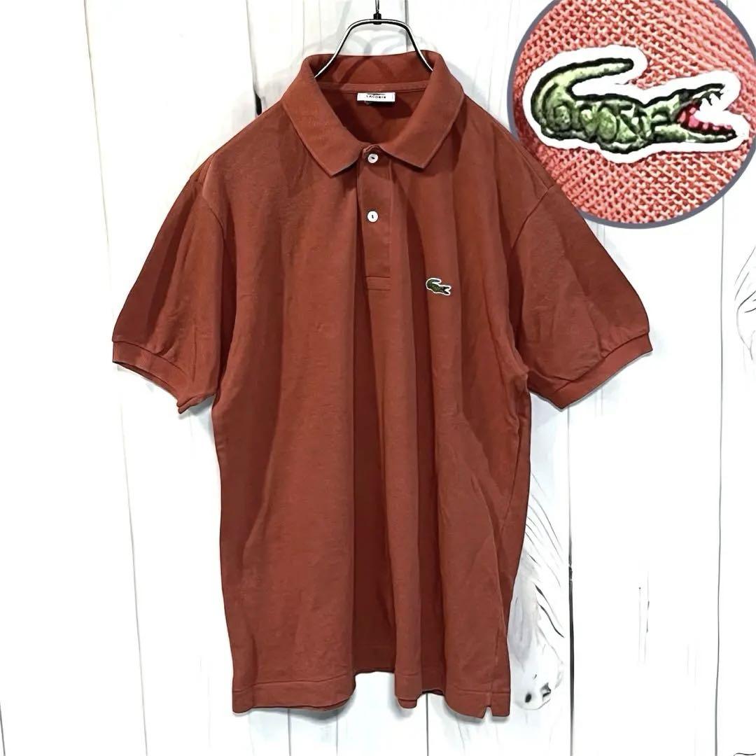 LACOSTE LACOSTE オレンジ ポロシャツ【M相当】大沢商会L1212