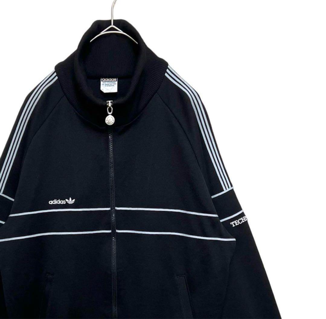 【人気モデル‼️】adidasデサント テクノトラックジャケット O 黒 古着