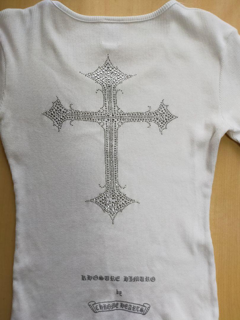 つばさ様用(クロムハーツストーン装飾 ホワイトリブ長袖Tシャツレディースsサイズ