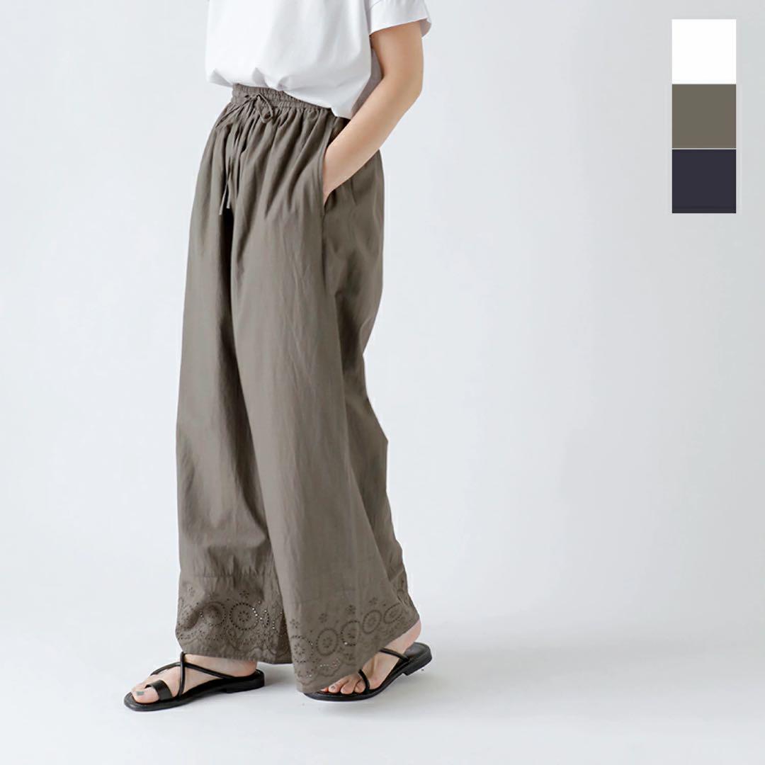 【未使用品】SOIL/80's ボイルコットンカットワークレースイージーパンツ