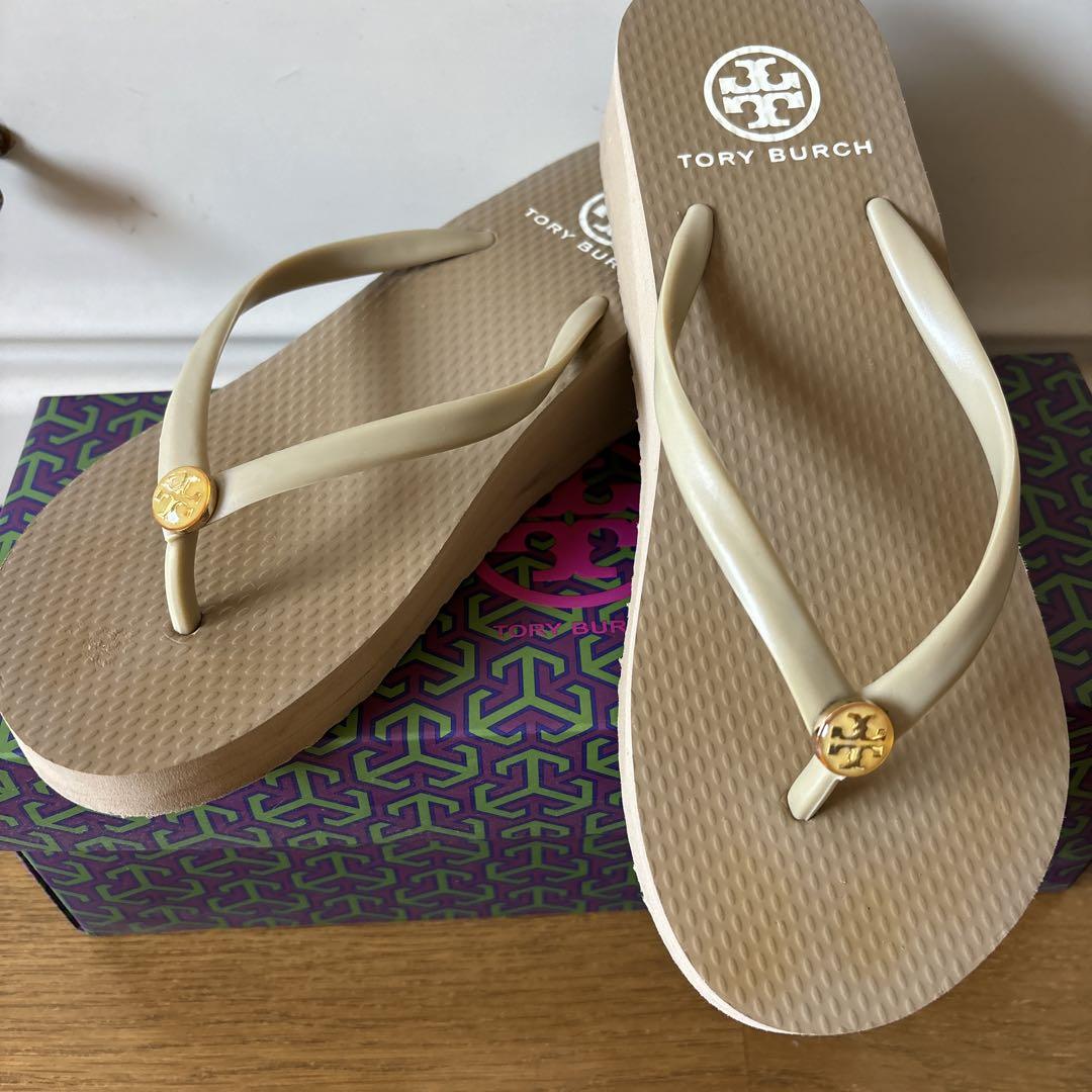 TORY BURCH ベージュ サンダル24cm箱付き