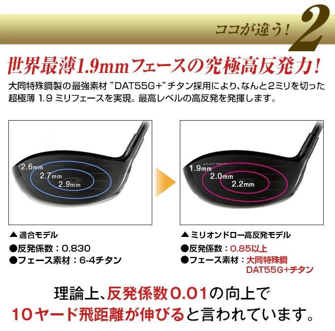 【新品】ドロー専用 高反発 ドライバー ミリオンドロー ワークテック飛匠