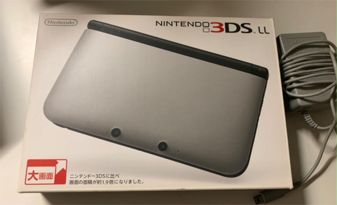 グレイ系【お1人様1点限り】 美品 付属品完備 純正アダプター付 アウトレット商品 16GBメモリーカード付!ニンテンドー3DS ブラック LL 携帯用ゲーム本体