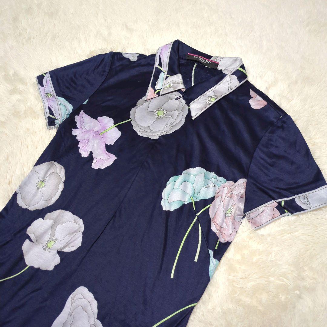 極美品！LEONARD　ロングフレアワンピース　L　花柄