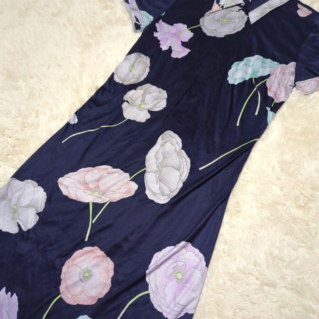 極美品！LEONARD　ロングフレアワンピース　L　花柄