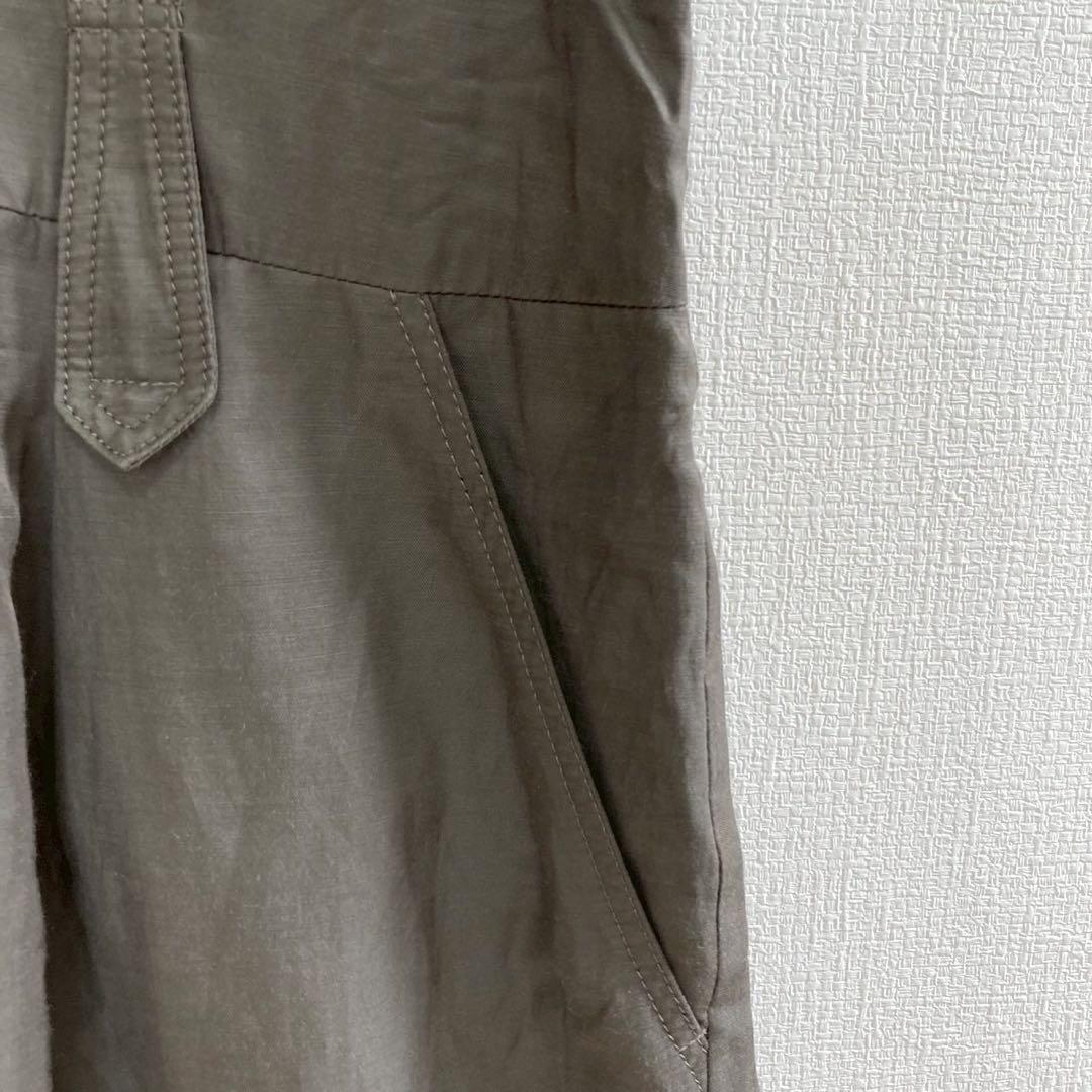 美品 ロートレアモン【40】半袖シャツワンピース フレア ウエストタック 麻混