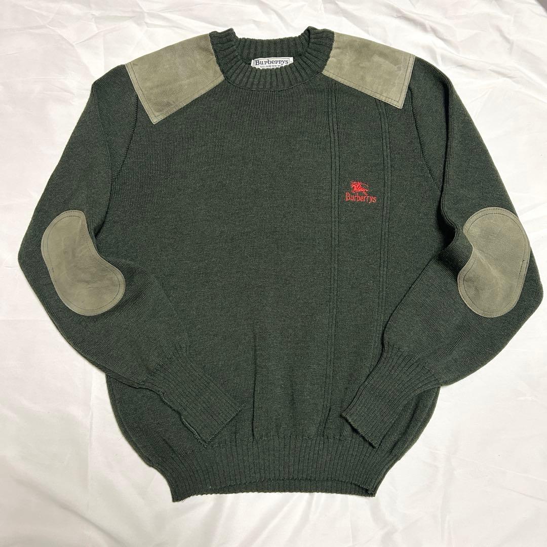 BURBERRYS 90s ニット セーター エルボーパッチ ウール