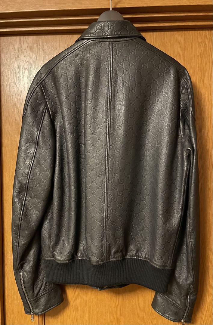 人気 商品 通販メンズ - GUCCIレアGG総柄型押しレザーブルゾン