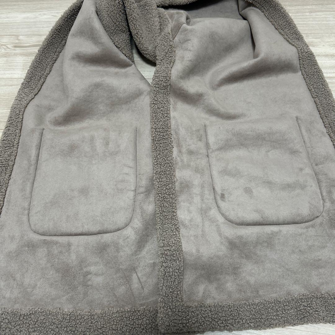 【美品】HAINT ハウント ボアストール グレージュ 【美品】HAINT ハウント ボアストール グレージュ