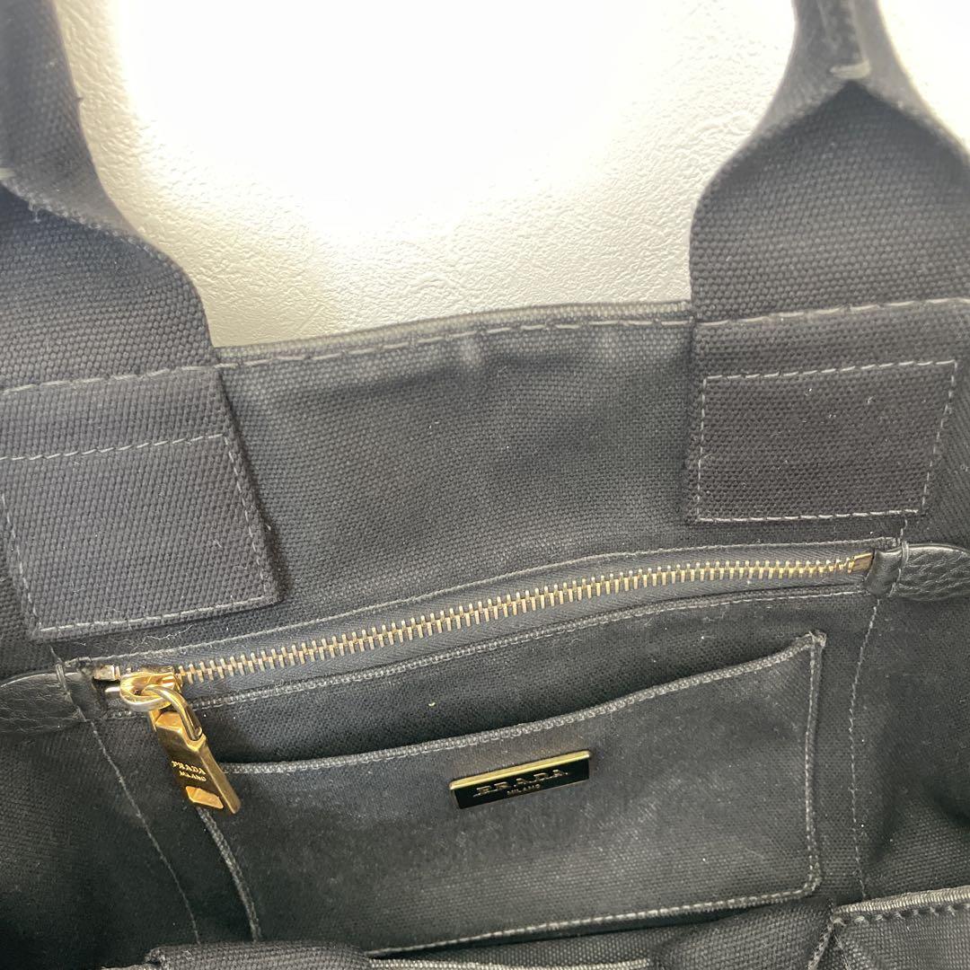 PRADA カナパ 黒 M キャンバス