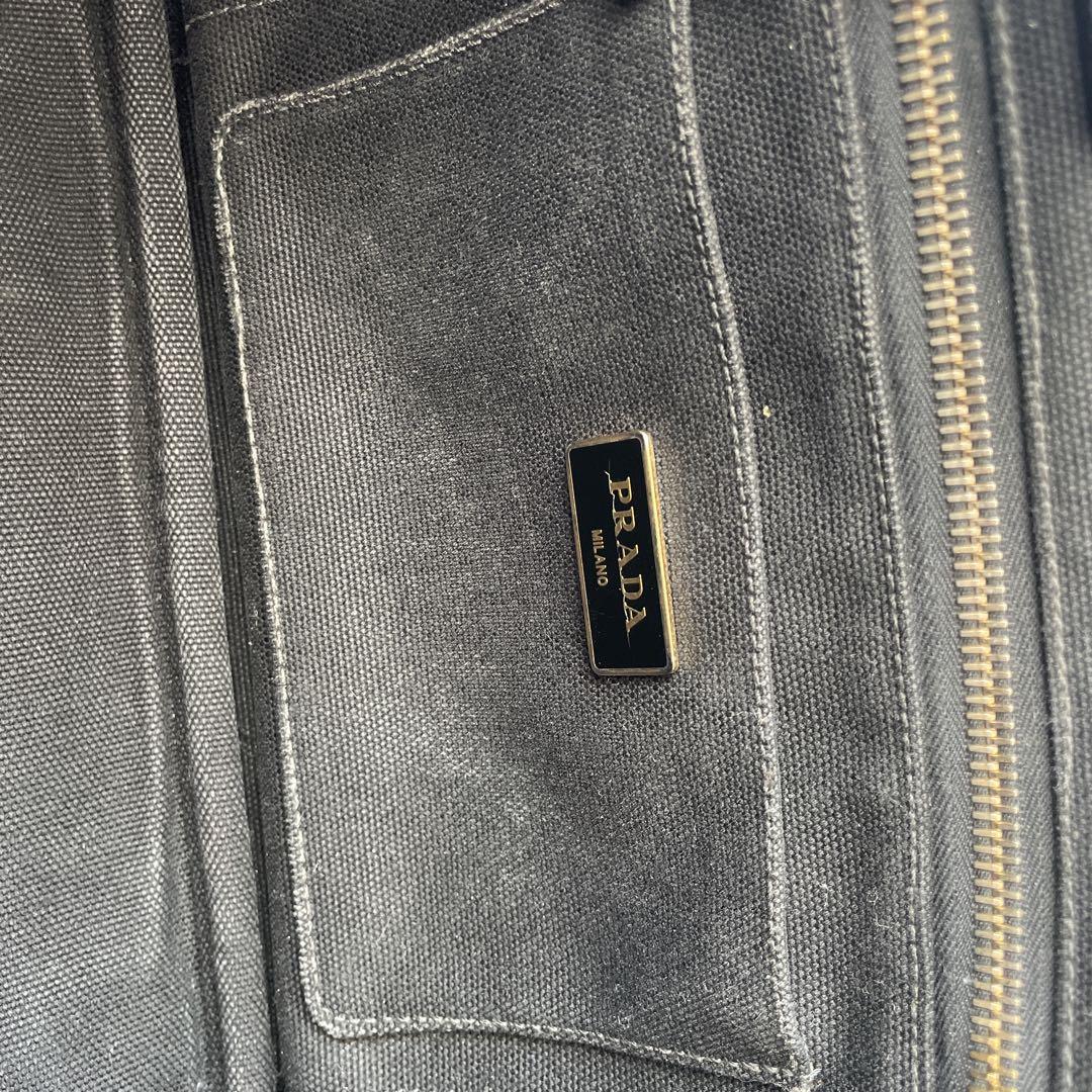 PRADA カナパ 黒 M キャンバス