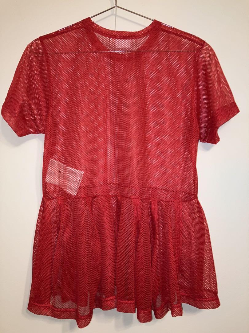 【COMME des GARCONS】メッシュTシャツ 赤
