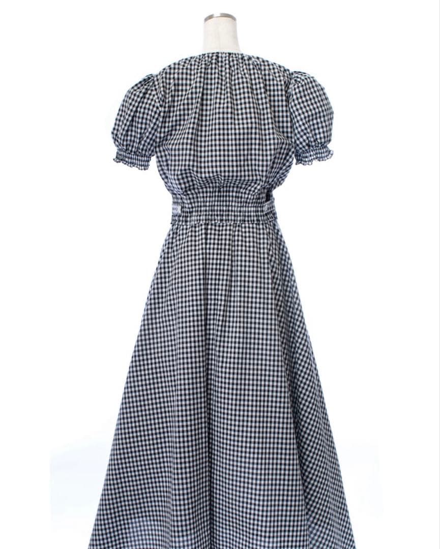 オブリギンガムチェックコットンスカート＆トップスS OBLI