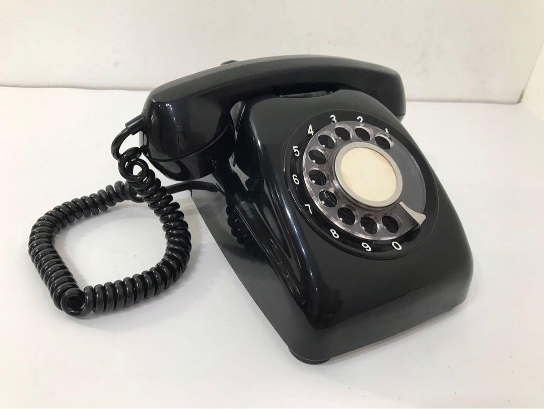 【昭和レトロ】ダイヤル式電話 600-A 黒 1984年製