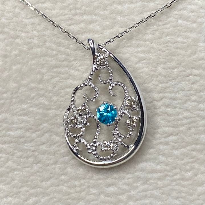 Special パライバトルマリン ダイヤモンド K18WG ネックレス | secril.fr