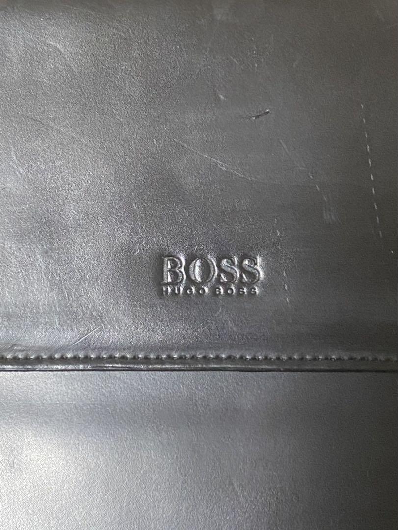 HUGO BOSS カーフレザー　2way ビジネスバッグ ブラック