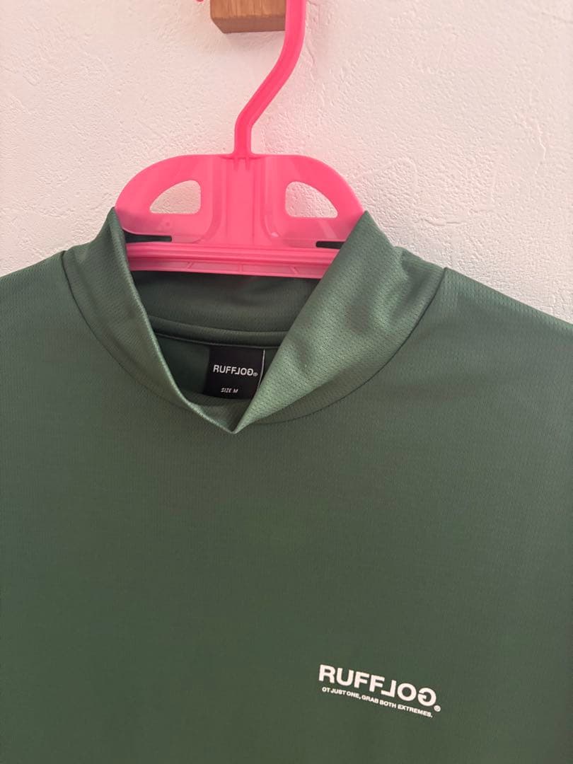 ラフロッグ サークルロゴモックネックシャツ グリーン M ラフロッグ サークルロゴモックネックシャツ グリーン M