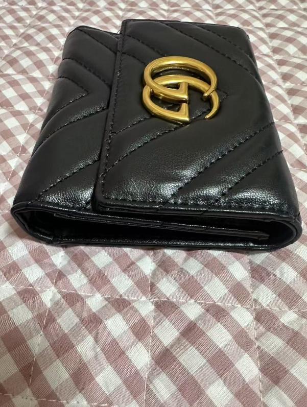 GUCCI ブラック 三つ折り財布 キルティング - メルカリ