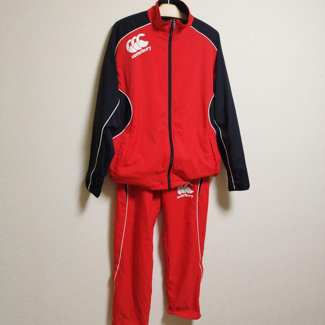 canterbury ウォームアップウェア 150 ブラック/レッド 上下セット Canterbury ウォームアップウェア 赤×黒 上下セット Lサイズ