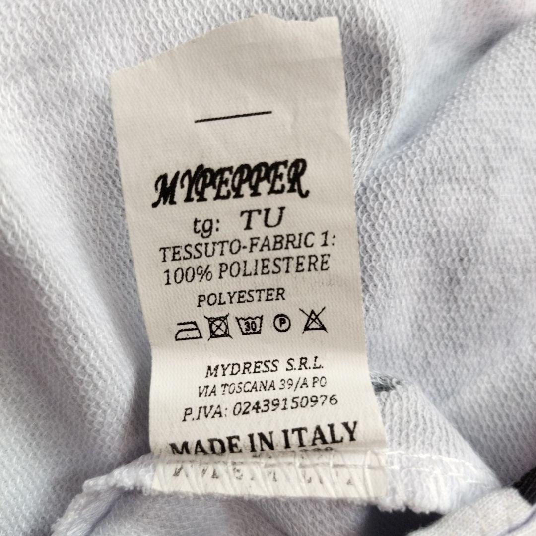 Italy製ヒョウ柄グラフィックチュニック 半袖 フリンジ付き