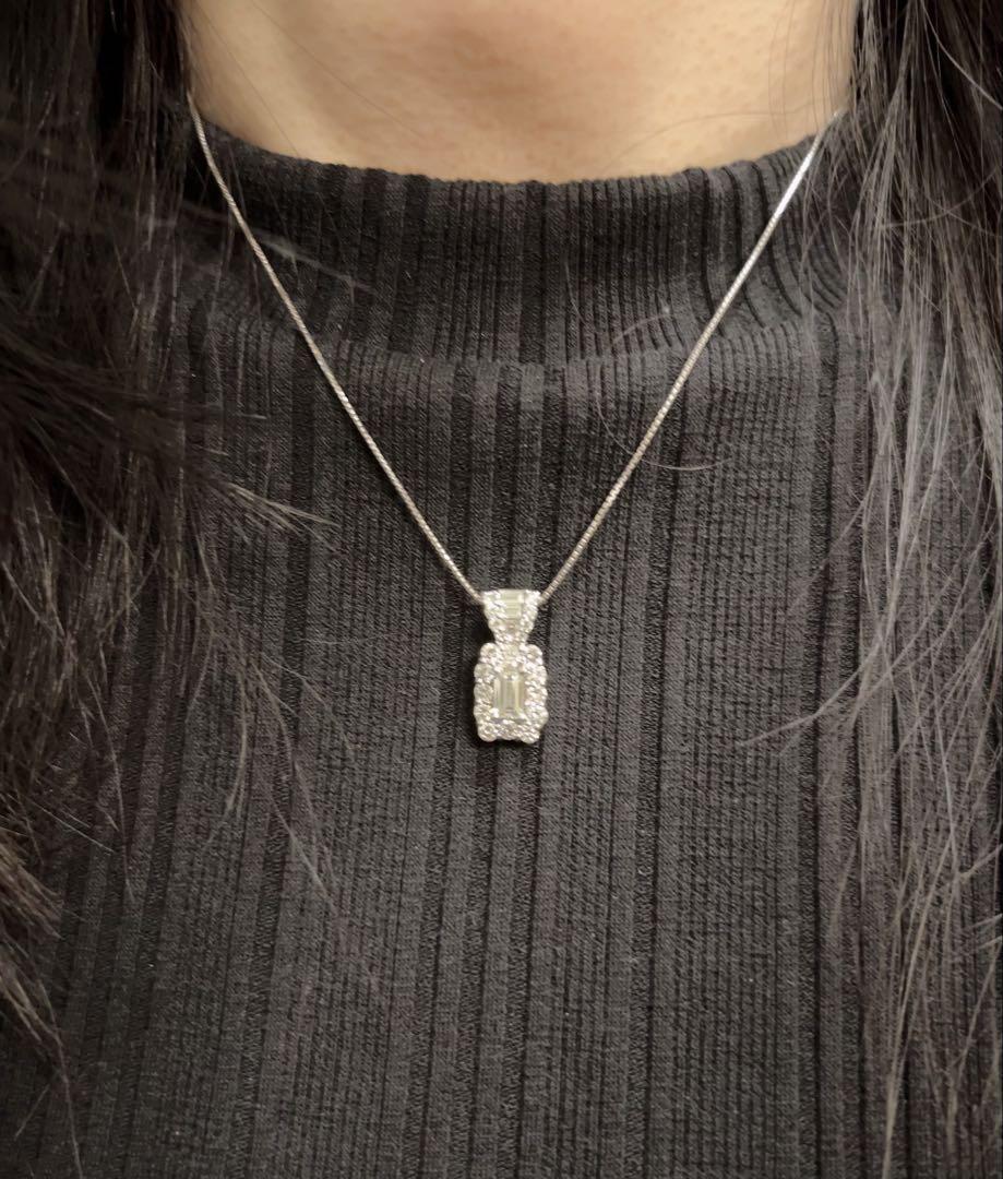 pt900 VVS2ダイヤモンド0.524ct D1.04ct ペンダント鑑定書