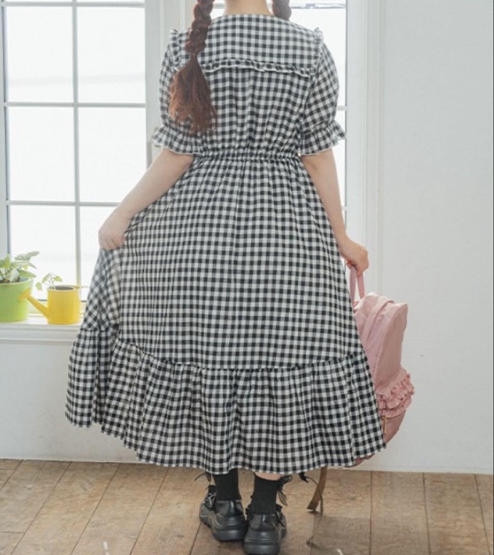 海外ブランド通販 公式サイト 青木美沙子 しまむら コラボ ギンガムチェック柄 ワンピース ワンピース
