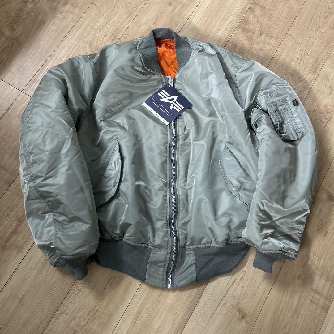 ALPHA made in USA MA-1 XL アルファ　グレー Alpha Industries SALE!! 30%OFF!! ALPHA INDUSTRIES / アルファ