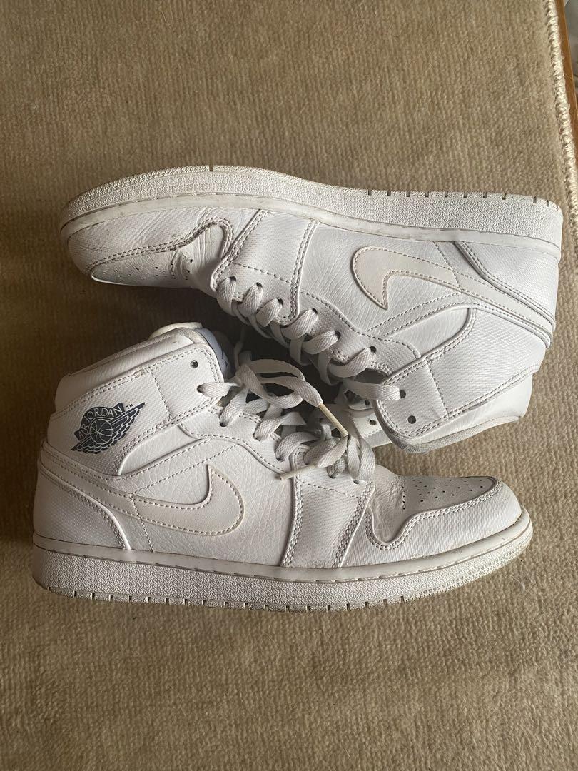 値下げ可2014 NIKE 定番ナイキ エアジョーダン 1 ミッド 白 27.5