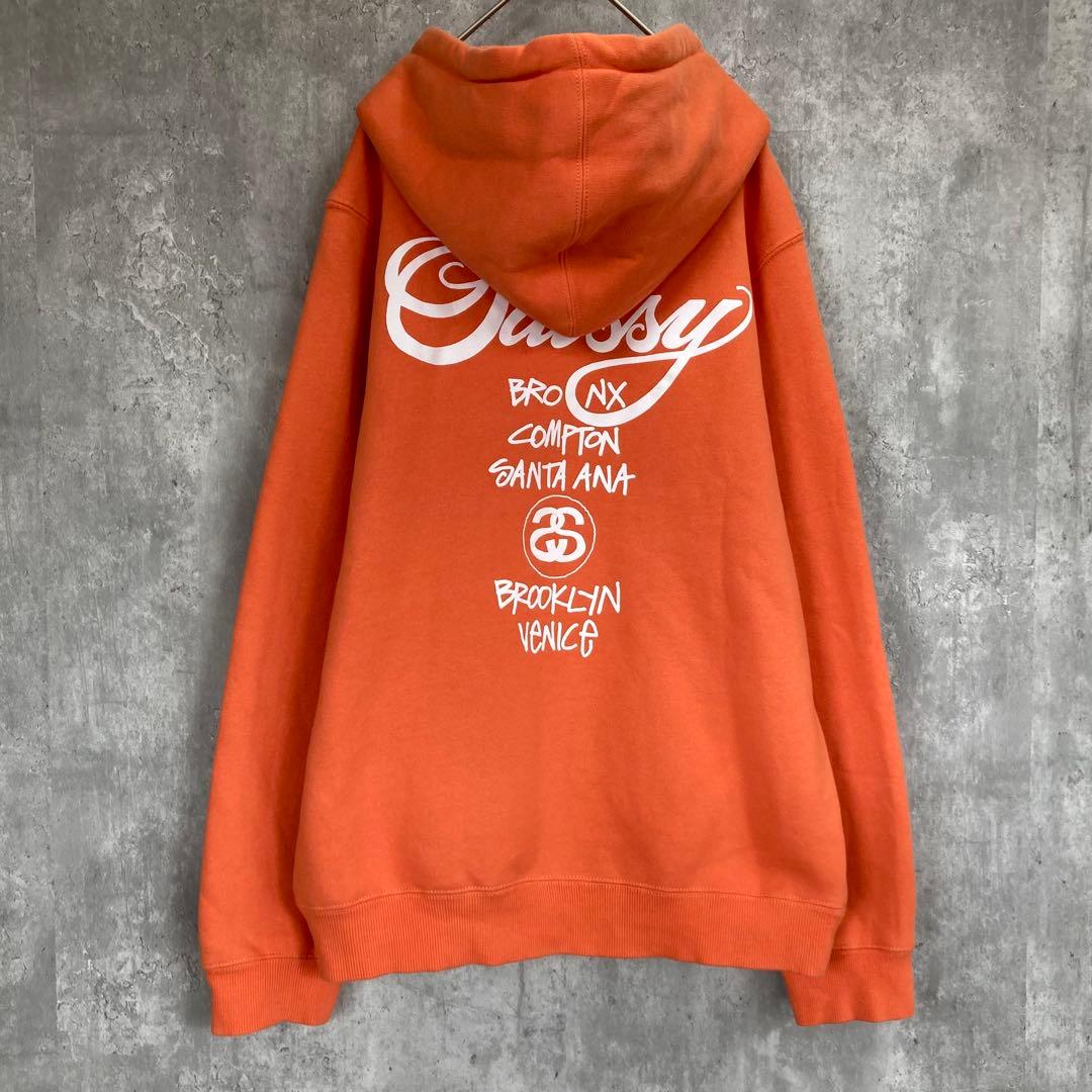 【人気デザイン】stussy プル パーカー ワールドツアー メンズ 古着