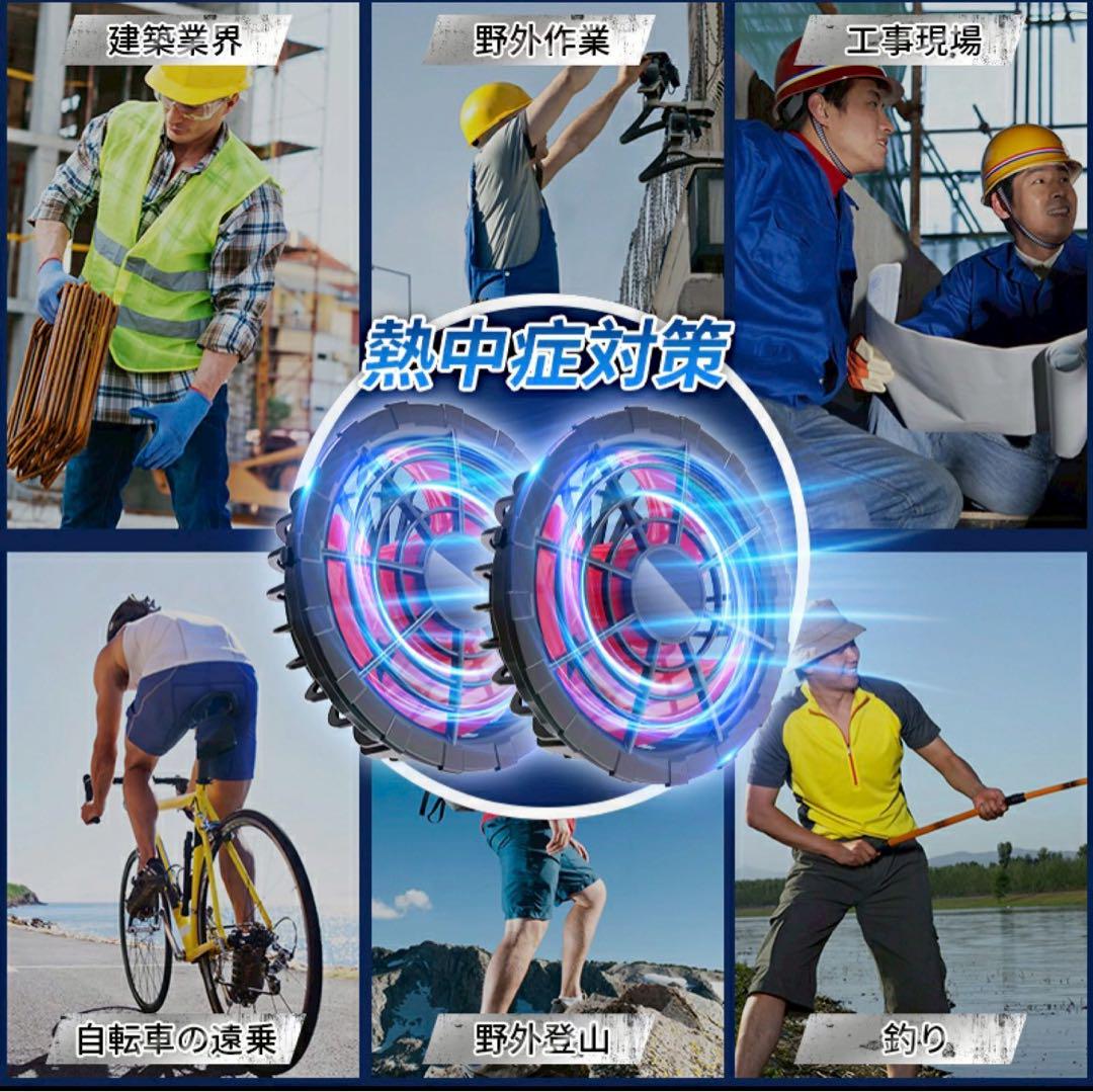 空調服 バッテリーファンセット バッテリー付き 大風量 低騒音 静音 作業服用