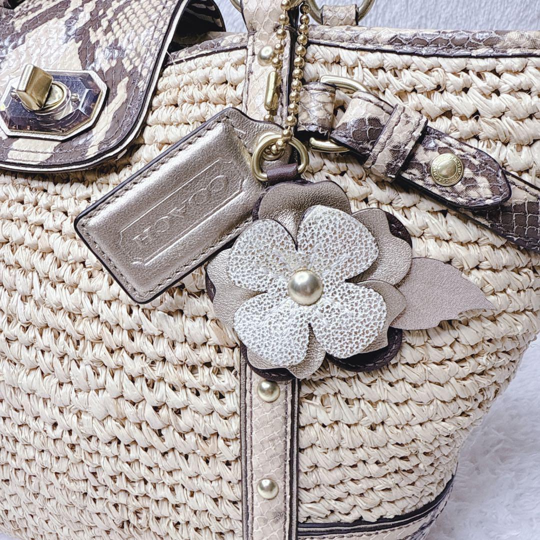 極美品 COACH トートバッグ ナタリー パイソン ターンロック