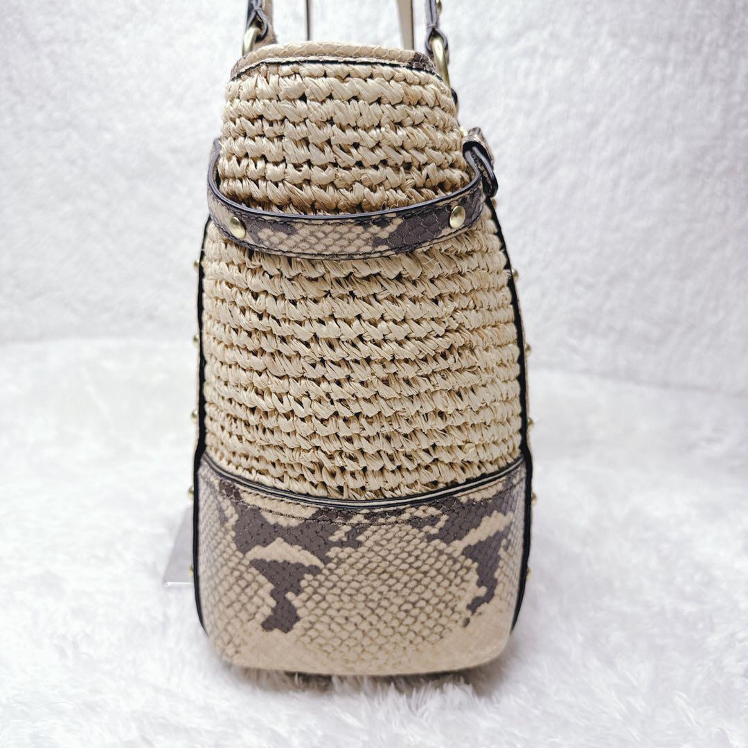 極美品 COACH トートバッグ ナタリー パイソン ターンロック