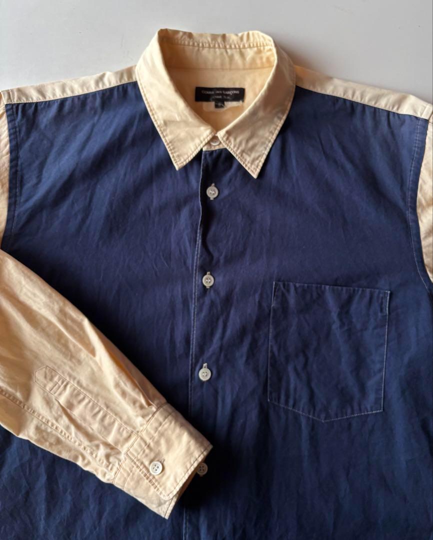 COMME des GARÇONS ネイビー 長袖シャツ Sサイズ COMME des GARÇONS HOMME PLUS長袖シャツ S ネイビー