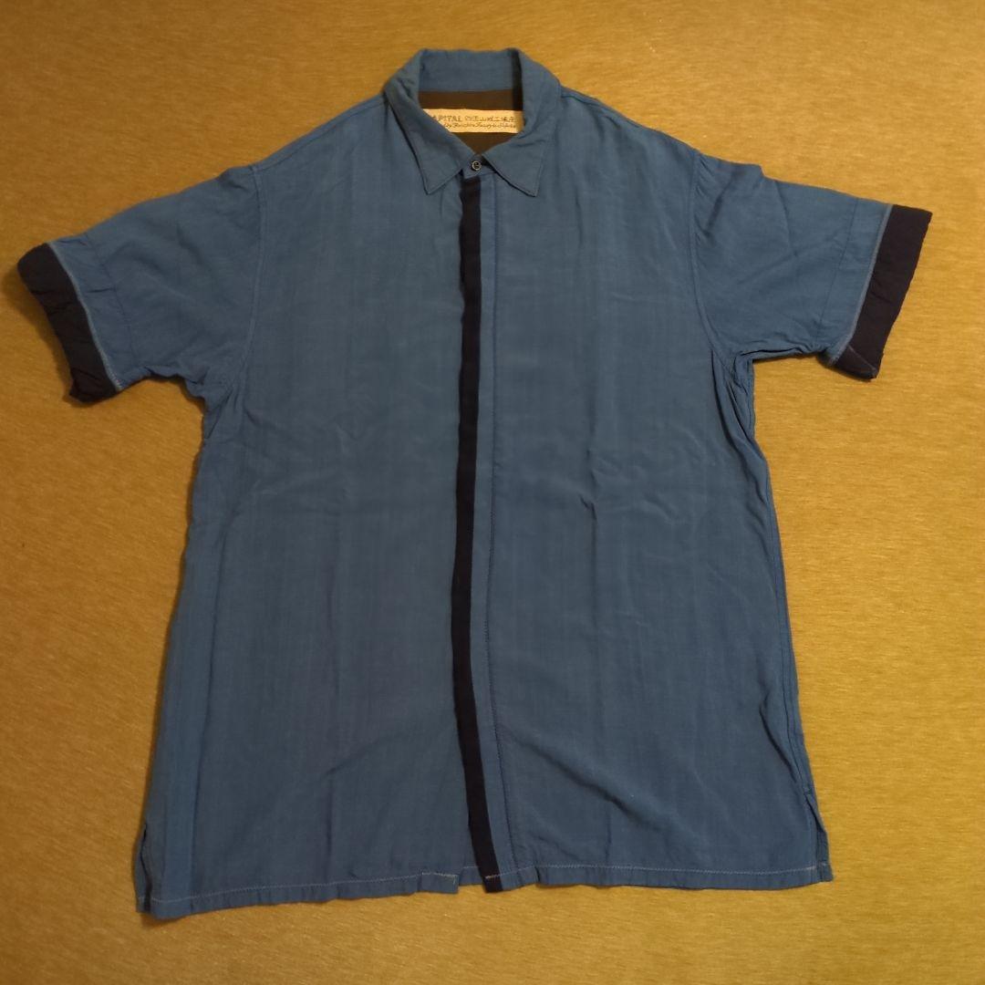 Kapital indigo レーヨン 半袖シャツ