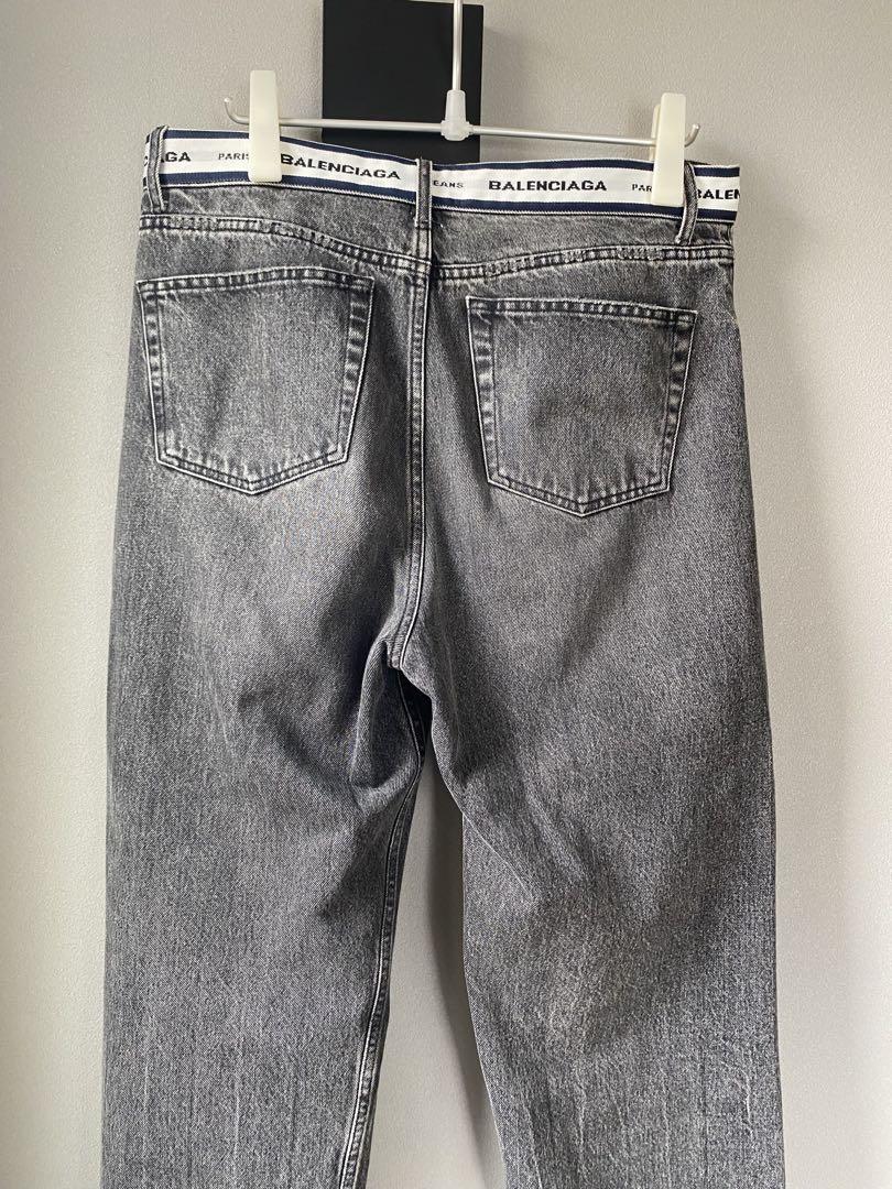 BALENCIAGA 刺繍 バギー ワイド ダメージ加工デニムパンツ