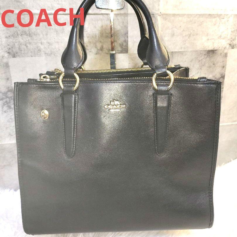 コーチCOACH✨️ハンドバッグ2WAYレザー黒ショルダーバッグ