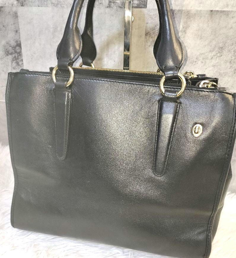 コーチCOACH✨️ハンドバッグ2WAYレザー黒ショルダーバッグ