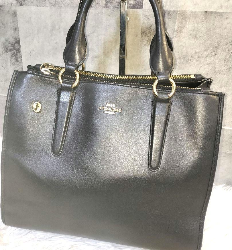 コーチCOACH✨️ハンドバッグ2WAYレザー黒ショルダーバッグ