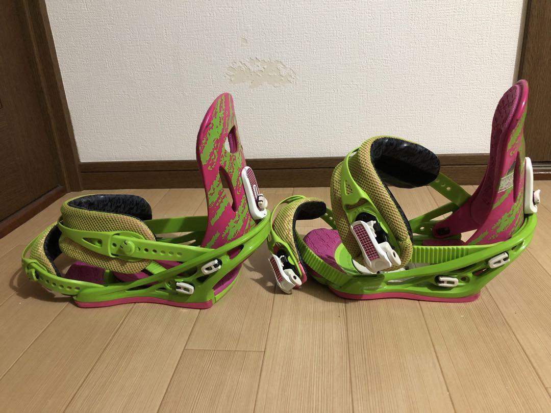FLUX スノーボードビンディング バイン　グリーン/ピンク