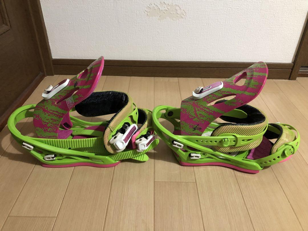 FLUX スノーボードビンディング バイン　グリーン/ピンク